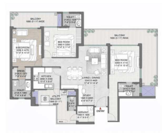 m3m mansion floor plan, homwisor.com