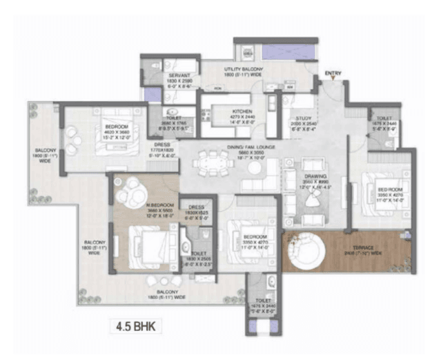 m3m mansion floor plan, homwisor.com